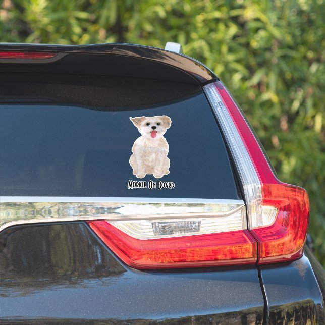 Calcomanía de corte personalizado para perro Morki (Lado del coche)