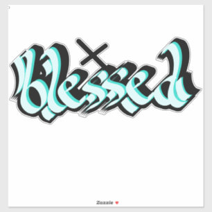 Calcomanía de cruz de caligrafía con letras de man