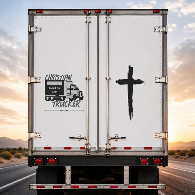Calcomanía de Cruz Grunge Gloria a Dios para Camio (Subido por el creador)