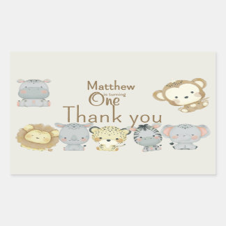 Calcomanía de cumpleaños Boho Safari