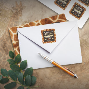 Calcomanía de cumpleaños con estampado de jirafa