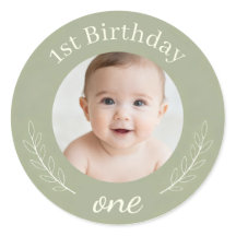 Calcomanía de cumpleaños con foto personalizada - 