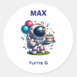 Calcomanía de cumpleaños de astronauta explorador 