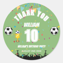 Calcomanía de cumpleaños de fútbol personalizada p