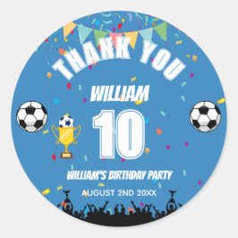 Calcomanía de cumpleaños de fútbol personalizada p