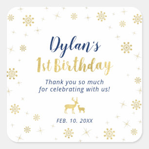 Calcomanía de cumpleaños número uno de oro persona