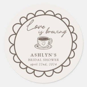 Calcomanía de Desayuno de Boda con Tema de Café Di