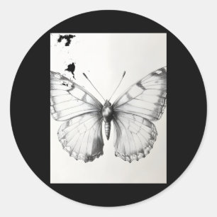 Calcomanía de dibujo a lápiz de mariposa monarca r