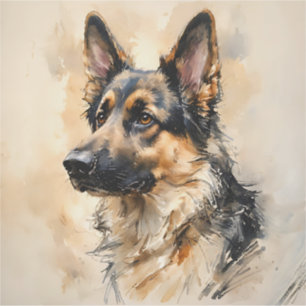 Calcomanía de diseño artístico de perro pastor ale