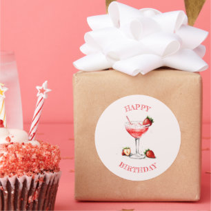 Calcomanía de diseño de cóctel rosa personalizada