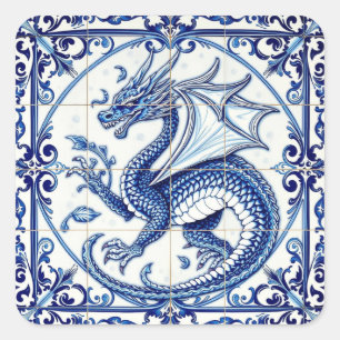 calcomanía de dragón de luna zafiro