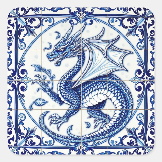 calcomanía de dragón de luna zafiro (Anverso)