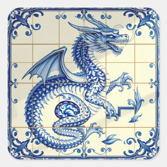 calcomanía de dragón serpiente zafiro (Anverso)