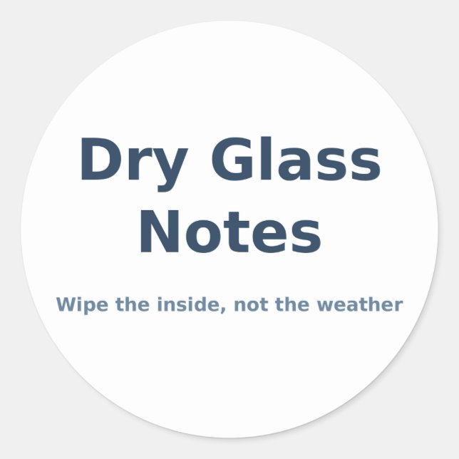 Calcomanía de Dry Glass Notes (Anverso)