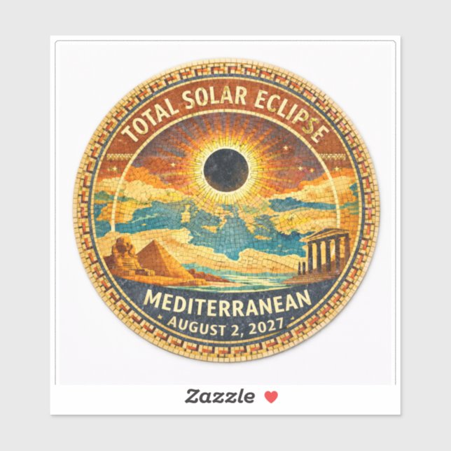 Calcomanía de Eclipse Total de Sol Mosaico 2027 (Hoja)