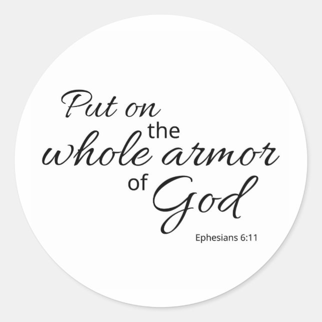 Calcomanía de Efesios 6:11 (Anverso)