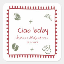 calcomanía de embarazo ciao bambino doodle baby