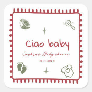 calcomanía de embarazo ciao bambino doodle baby