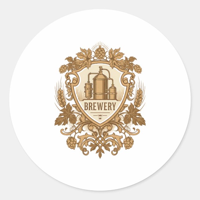 Calcomanía de emblema de cervecería vintage | Cerv (Anverso)