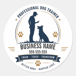 Calcomanía de Entrenador de Perros con Nombre y Te