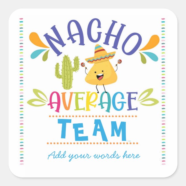 calcomanía de equipo nacho promedio (Anverso)