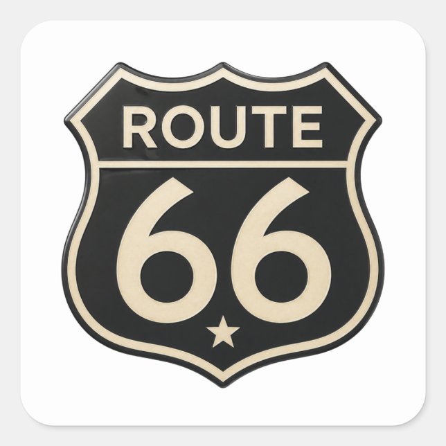 Calcomanía de escudo de carretera negra retro (Anverso)