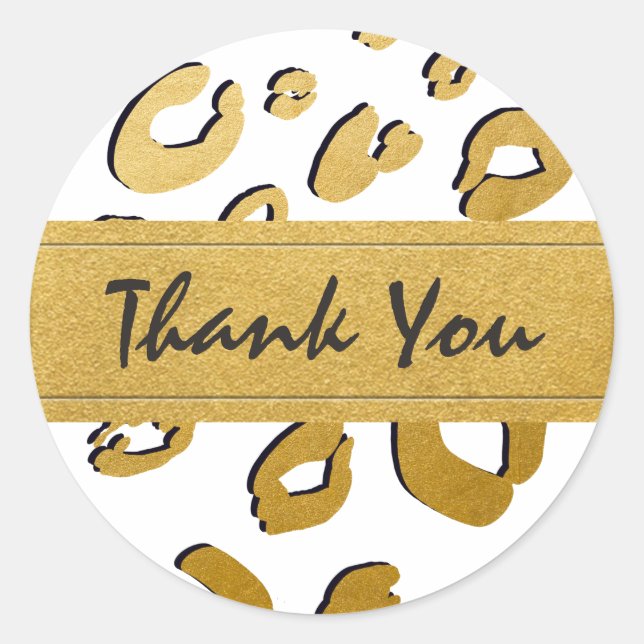 Calcomanía de estampado de leopardo dorado para fa (Anverso)