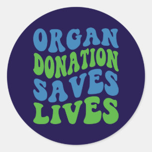 Calcomanía de estilo retro sobre donación de órgan