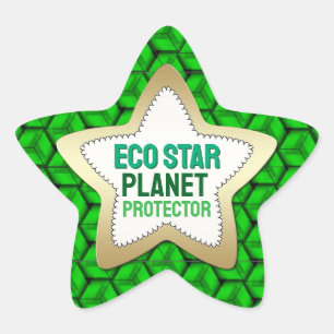 Calcomanía de estrella ecológica protectora del pl
