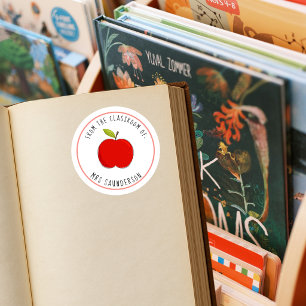 Calcomanía de etiqueta de libro de manzana para ma