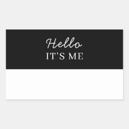 Calcomanía de etiqueta de nombre negra | Hola soy 