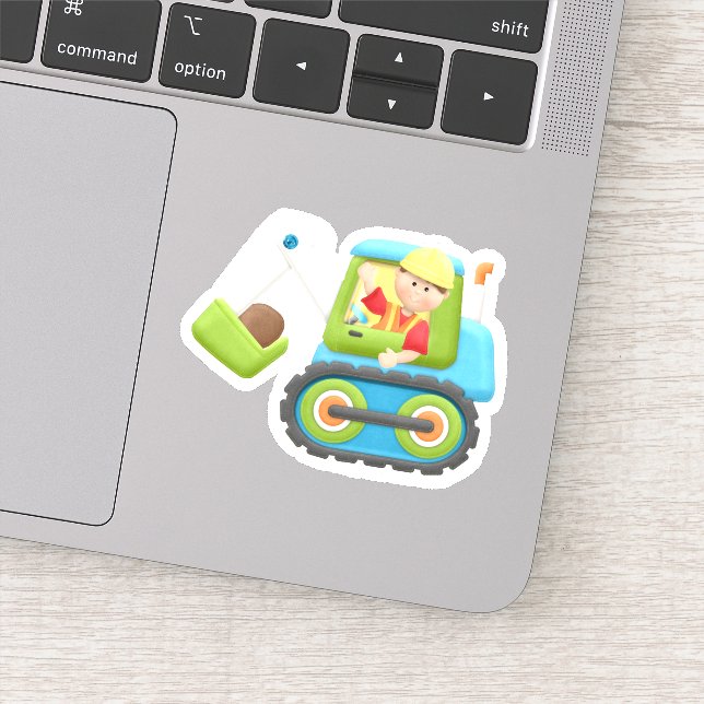 Calcomanía de excavadora de construcción para niño (Detalle)