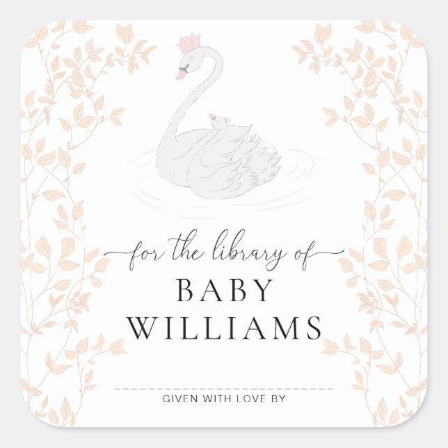 Calcomanía de exlibris de la Princesa Cisne (Anverso)