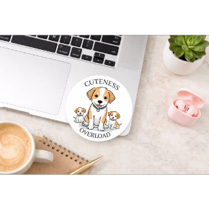 Calcomanía de familia de cachorros lindos
