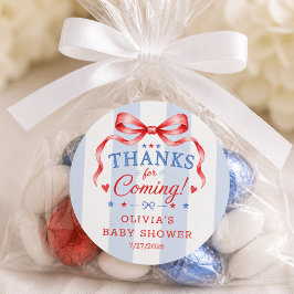 Calcomanía de favor de baby shower patriótica