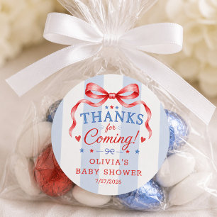 Calcomanía de favor de baby shower patriótica