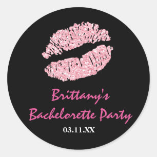Calcomanía de favor de fiesta de beso de labios ne