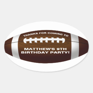 Calcomanía de favor de fiesta de cumpleaños de fút