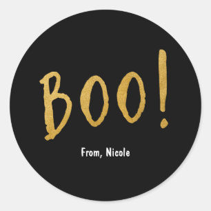 Calcomanía de Favor de Fiesta Negra de Halloween d
