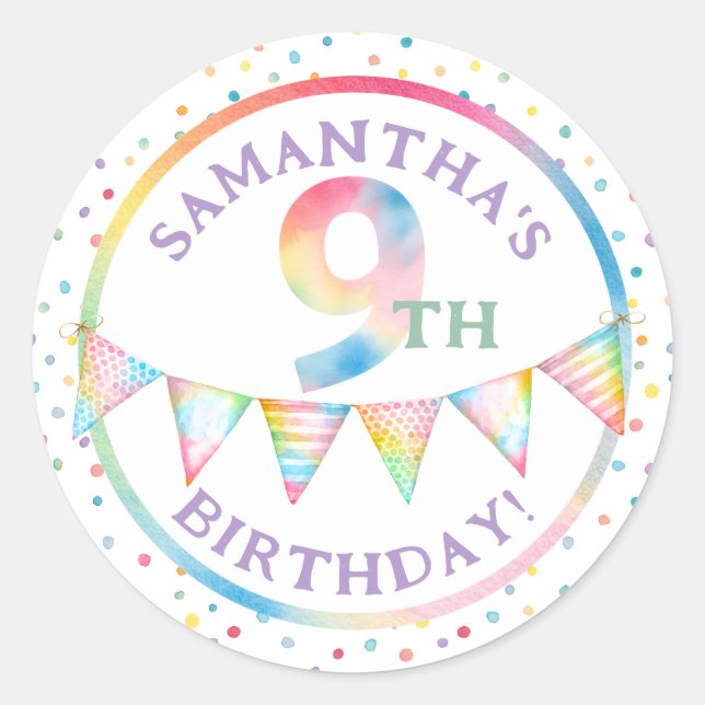 Calcomanía de Favor de la Fiesta de Cumpleaños núm (Anverso)