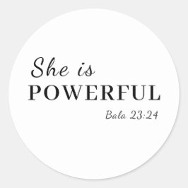 Calcomanía de fe cristiana Ella es fuerte