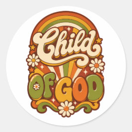Calcomanía de fe retro &0s groovy Hijo de Dios 