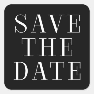 Calcomanía de fecha de guardado con tipografía mod