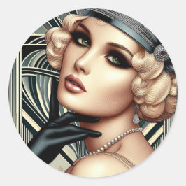 Calcomanía de femme fatale Art Déco