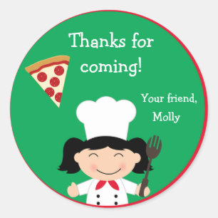 Calcomanía de Fiesta de Cumpleaños con Pizza