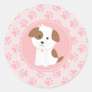 Calcomanía de fiesta de cumpleaños de cachorro ros
