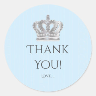 Calcomanía de fiesta del príncipe azul de la coron