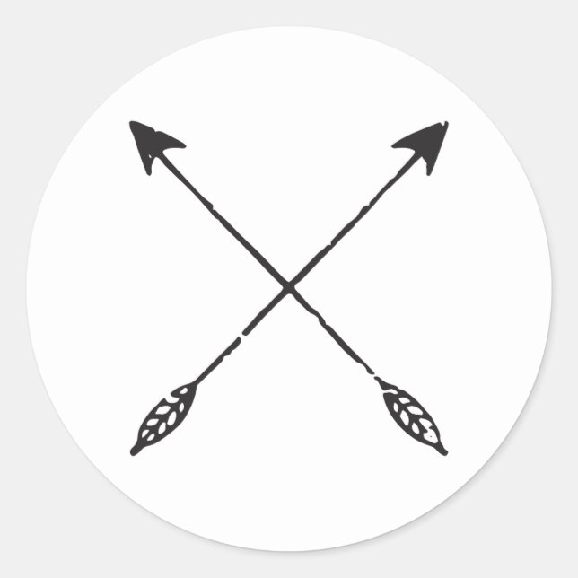 Calcomanía de flechas angustiadas personalizable (Anverso)