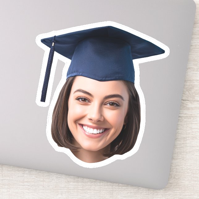 Calcomanía de foto de cara de graduación personali (Detalle)