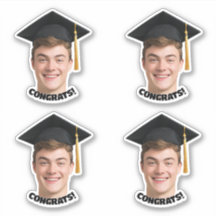 Calcomanía de foto de cara de graduación personali